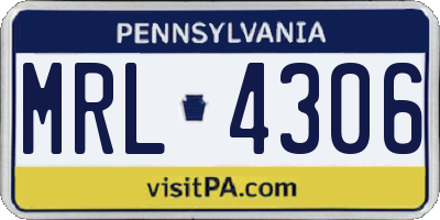 PA license plate MRL4306