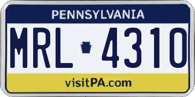 PA license plate MRL4310