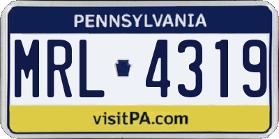 PA license plate MRL4319