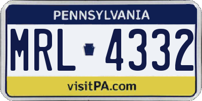 PA license plate MRL4332