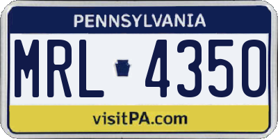 PA license plate MRL4350