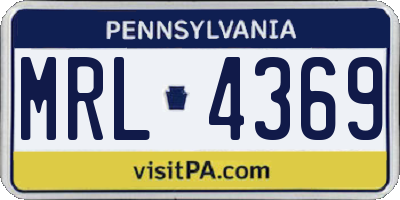 PA license plate MRL4369