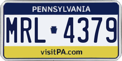 PA license plate MRL4379