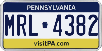 PA license plate MRL4382