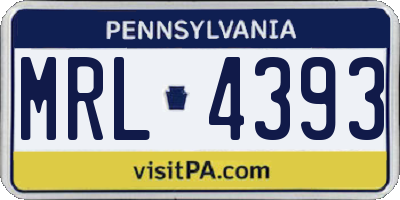 PA license plate MRL4393