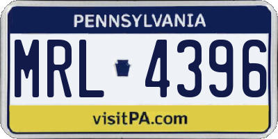 PA license plate MRL4396