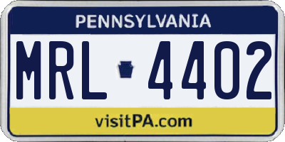 PA license plate MRL4402