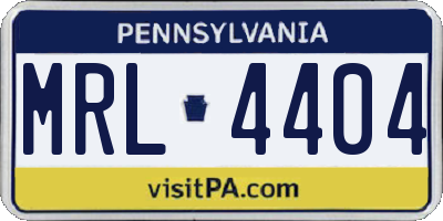 PA license plate MRL4404