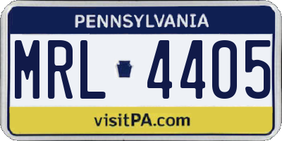 PA license plate MRL4405