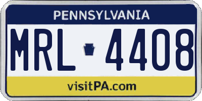 PA license plate MRL4408