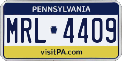 PA license plate MRL4409