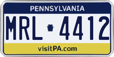 PA license plate MRL4412