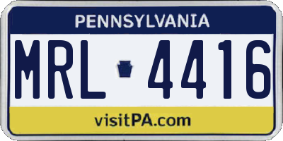 PA license plate MRL4416