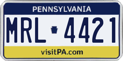PA license plate MRL4421
