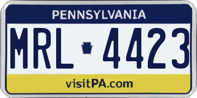 PA license plate MRL4423
