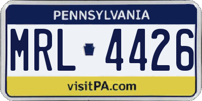 PA license plate MRL4426