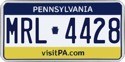PA license plate MRL4428