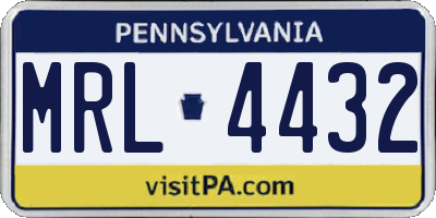 PA license plate MRL4432