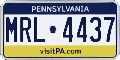 PA license plate MRL4437