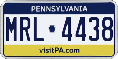 PA license plate MRL4438
