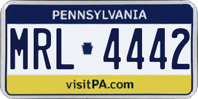PA license plate MRL4442