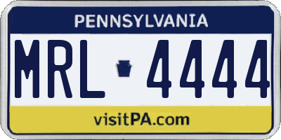 PA license plate MRL4444
