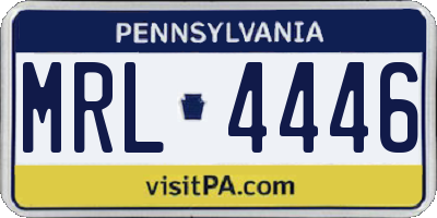 PA license plate MRL4446