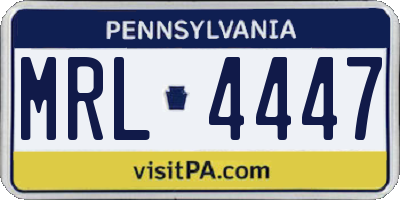 PA license plate MRL4447
