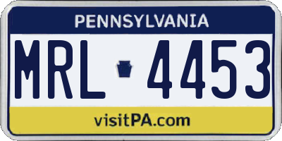 PA license plate MRL4453