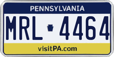 PA license plate MRL4464