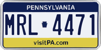 PA license plate MRL4471