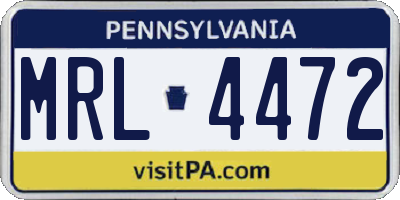 PA license plate MRL4472