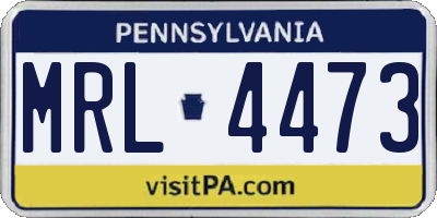 PA license plate MRL4473
