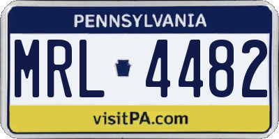PA license plate MRL4482