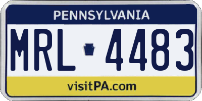 PA license plate MRL4483