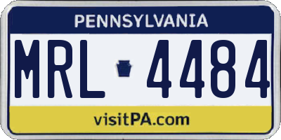PA license plate MRL4484