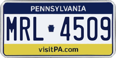 PA license plate MRL4509