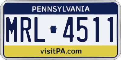 PA license plate MRL4511