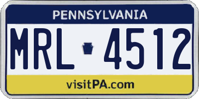 PA license plate MRL4512