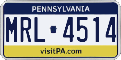 PA license plate MRL4514