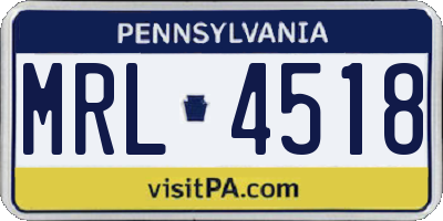 PA license plate MRL4518