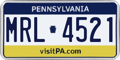 PA license plate MRL4521