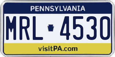 PA license plate MRL4530