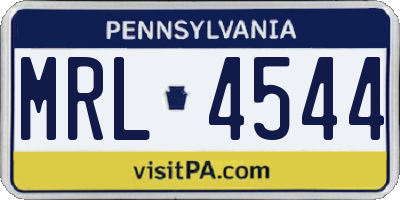 PA license plate MRL4544