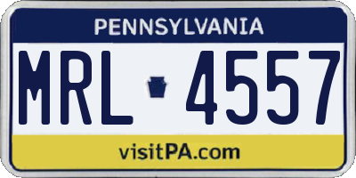 PA license plate MRL4557