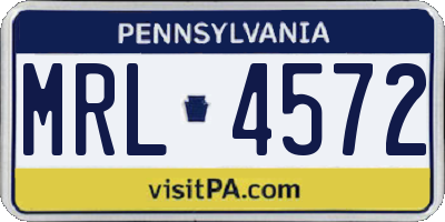PA license plate MRL4572
