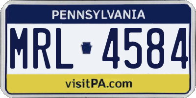 PA license plate MRL4584
