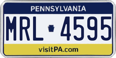 PA license plate MRL4595