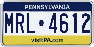 PA license plate MRL4612