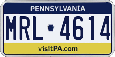 PA license plate MRL4614